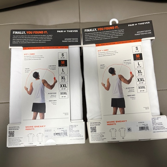 BNWT MEN'S LOT 2 PACKS PAIR OF THIEVES SUPER SOFT FITTED TANK TOPS WHITE MEDIUM - Picture 4 of 9